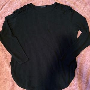 2/$10 Boohoo Ribbed Tunic W/Shoulder Cutout Detail